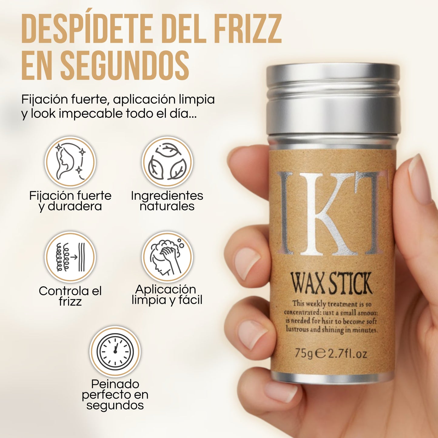 IKT Cera para Cabello en Barra | Fijación, Control y Acabado Natural