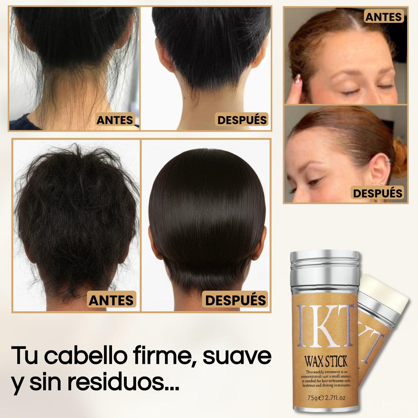 IKT Cera para Cabello en Barra | Fijación, Control y Acabado Natural