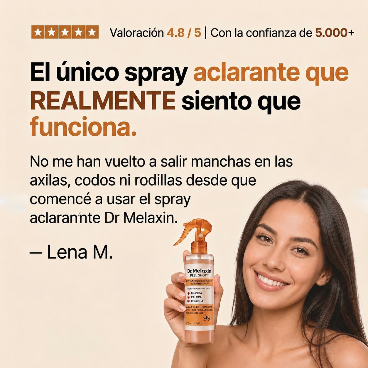 Spray Coreano Aclarante — Axilas, Codos y Rodillas Uniformes